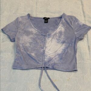 Rue21 Lavender Tie-Dye Front Cinch Crop Top